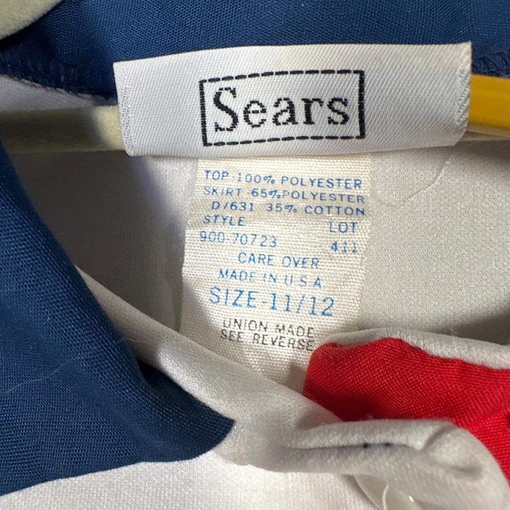 Sears The Sportdress Dress Women 11/12 Blue White Red 70s Vintage Union Made USA - Picture 4 of 11